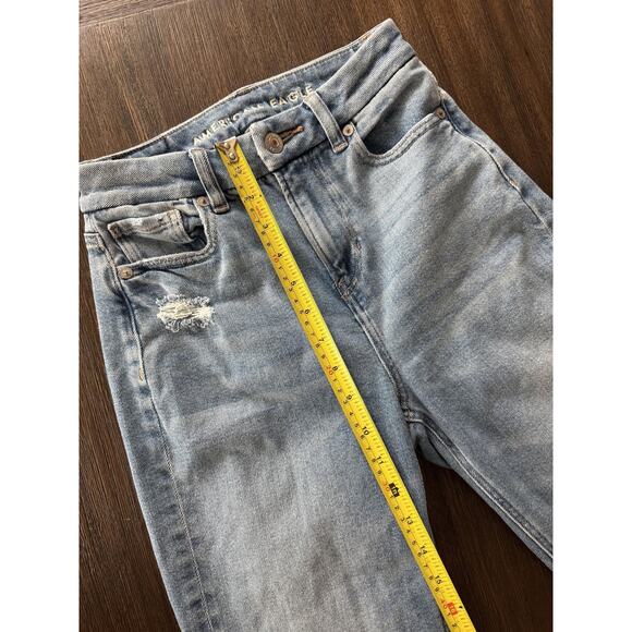 American Eagle Jeans Womens 000 Regular Blue Stretch Distressed High Rise Denim - Picture 5 of 7